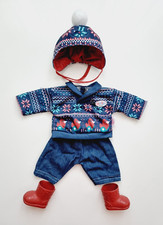 Zapf Creation Baby Born Deluxe Set Shirt Hose Stiefel Mütze für Puppe  Zubehör