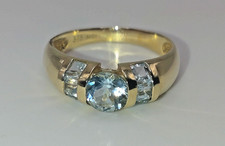 375gg Ring mit Blautopas Gr