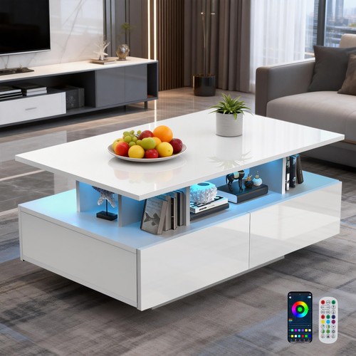Couchtisch hochglanz mit led - couchtisch,