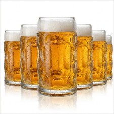 6x 0,5l Bierkrug Glas Ohne