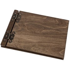 Fotoalbum aus Holz 25 schwarze Kartonseiten Album Hochzeitsbuch Holzalbum Buch