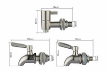 16mm Edelstahl Zapfhahn Wasserhahn Bierhahn Bierzapfhahn für Getränkespender