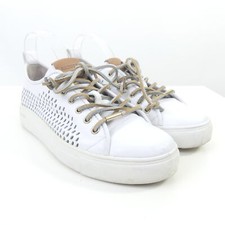 BLACKSTONE Sneaker Schuhe Lochmuster Leder Weiß Gr. 38