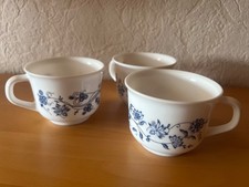 3 Tassen weiss mit blauen