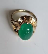 Wunderschöner Chrysopras Ring 333 Gold Gelbgold