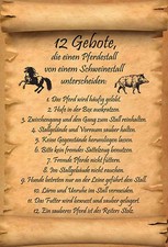 Holzschild 18x12 cm Gebote