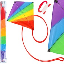 Drachen Flugdrachen Kinderdrachen Einleiner regenbogenfarben 87x81 cm