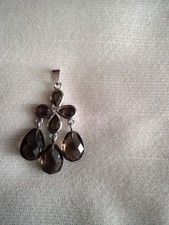 Anhänger Mit Rauchqarz Silber 925. Neu