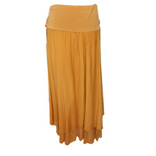 Maxirock Senf Seide Sommer