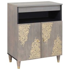 Sideboard mit Regal &Türen Beistellschrank Küchenschrank Massivholz Mango BE