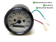 Tachometer Ø=60mm Tacho Instrument 80km/h für Zündapp Hercules Kreidler Puch