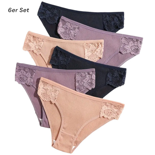 Damen slips spitze 6er - slips, set