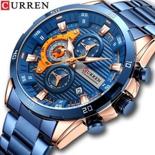 Herren Armbanduhr Luxus Militäruhr Chronograph Edelstahl Sportuhr Männer Uhr Neu