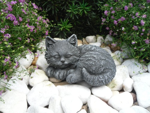 Steinfigur katze mini - katze,