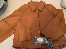 Lederjacke in Farbe Cognac