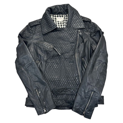 Wrangler leder biker jacke - leder,