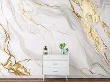 Fototapete Marmor Gold Weiß VLIES TAPETE XXL + KLEISTER 264