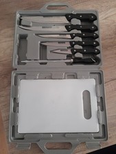 7 teiliges Messerset mit Brett und Wetzstahl Messer inkl. Koffer NEU Teilw. DEF.