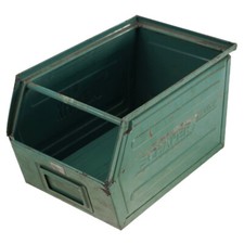 1x Massive Metallkiste von Schäfer Lager Fix grün/blau L: 34 x B: 21 x H: 20 cm