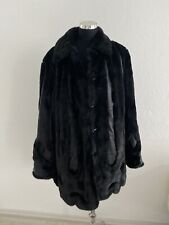 Kunstfell  Echt Leder Jacke Swinger  42 Schwarz Pelz Edel Samtnerz Kürschner