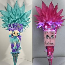 Premium Schultüte LED Katze Schäfchen Si-Li  Zuckertüte Plüsch 2025 Name Mädchen