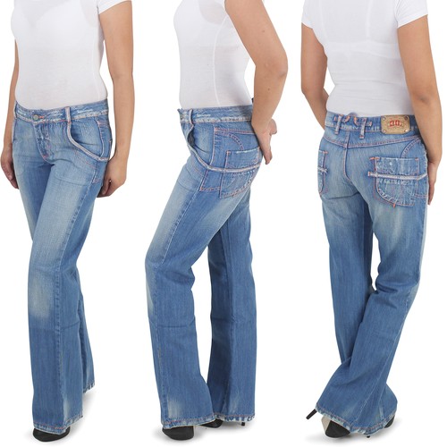 Damen bootcut hose - hose, hüfthose