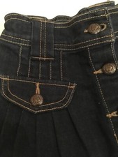 Wendy Jeans Rock Pferd bestickt + Knopf-Leiste A-Linie Gr.128 *NEU*