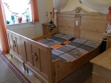 Doppelbett Masivholz  2 x 2 m  mit Lattenroste