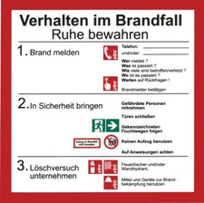 Hinweisschild verhalten im - -,