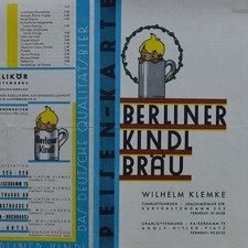 Menükarte Berliner Kindl