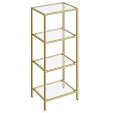 Bücherregal Standregal Küchenregal Badregal gehärtetes Glas goldfarben Küche