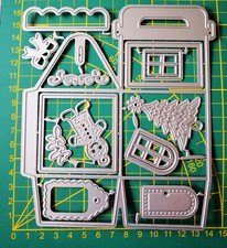 Zierschachtel, Geschenkbox, Haus, Knusperhäuschen, Bonbon-Box, Stanzschablone