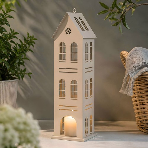 Metall laterne haus grau - laterne,