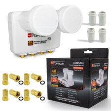 OPTICUM Monoblock Quad LNB Astra Hotbird Doppel HD 4K UHD 4x SAT-TV LMB 0,1 dB