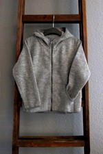 Neu: Hessnatur Wollfleece-Jacke aus 100% Schurwolle grau Gr. 122/128