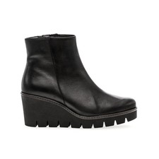 Gabor Utopia | schwarzes Leder | Damen Stiefeletten mit Keilabsatz