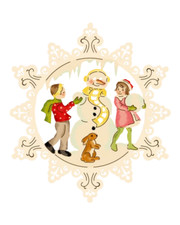 Fensterbild Deko "Schneemann"