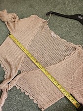 Country Casuals Damen Natur Slinky Strick Cardigan Top Größe Large 44 Brustumfang