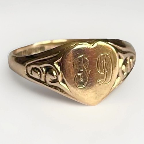 Gold herz siegelring - herz,