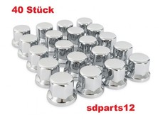 40x Edelstahl Chrom Mutternkappen 32mm für LKW Radmuttern Felgen Abdeckkappen