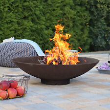 Cortenstahl Feuerschale Ø80cm blanke Stahlschale Garten Terasse Lagerfeuer