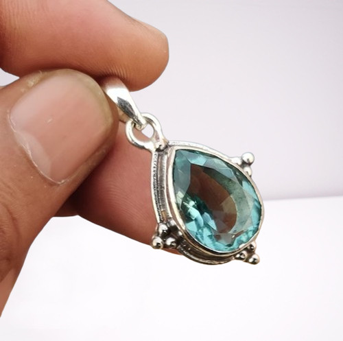 Aquamarin edelstein anhänger - aquamarin,