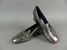 The Seller Damen Schuhe Pumps 38 silber metallic Leder Barock Stil Neu (19837)