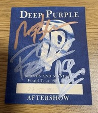 Deep Purple signierter Tour Backstage Pass