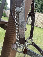 Show Halfter mit Silberbeschlag Western Showhalfter Showmanship Halter Reiten