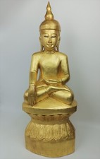 Large solid wood gold buddha - wood,