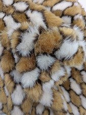 Plüschstoff braun/weiß