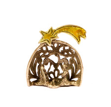 Weihnacht,Christmas, antik,800 Silber,Miniatur Krippe Jesus Maria Stern Baby