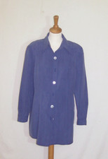 Damen-Longbluse MADELEINE Gr. 40, Langarm blau