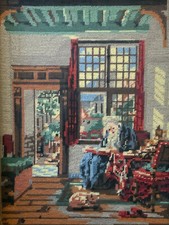 ALTES STICK BILD FRAU IM